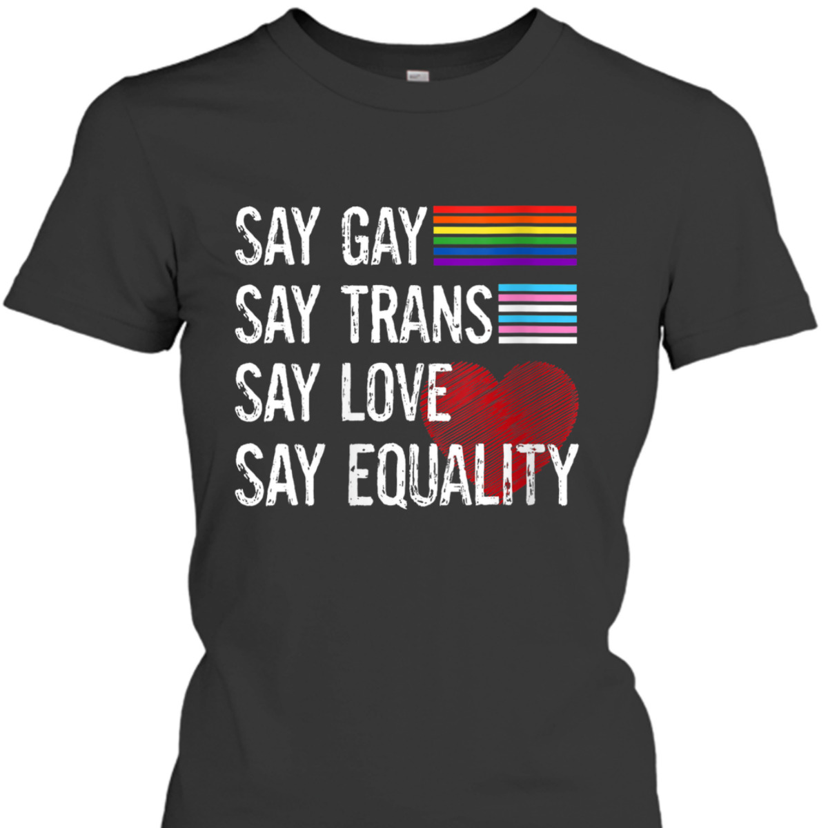Womens Say Gay Say Trans Say Love Say Equality LGBT Pride LGBT T-Shirt