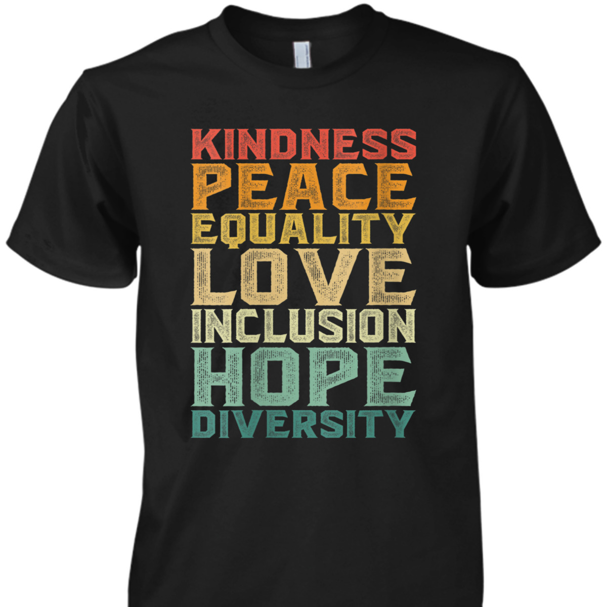 Womens Peace Love Diversity Inclusion Equality Black History Month T-Shirt