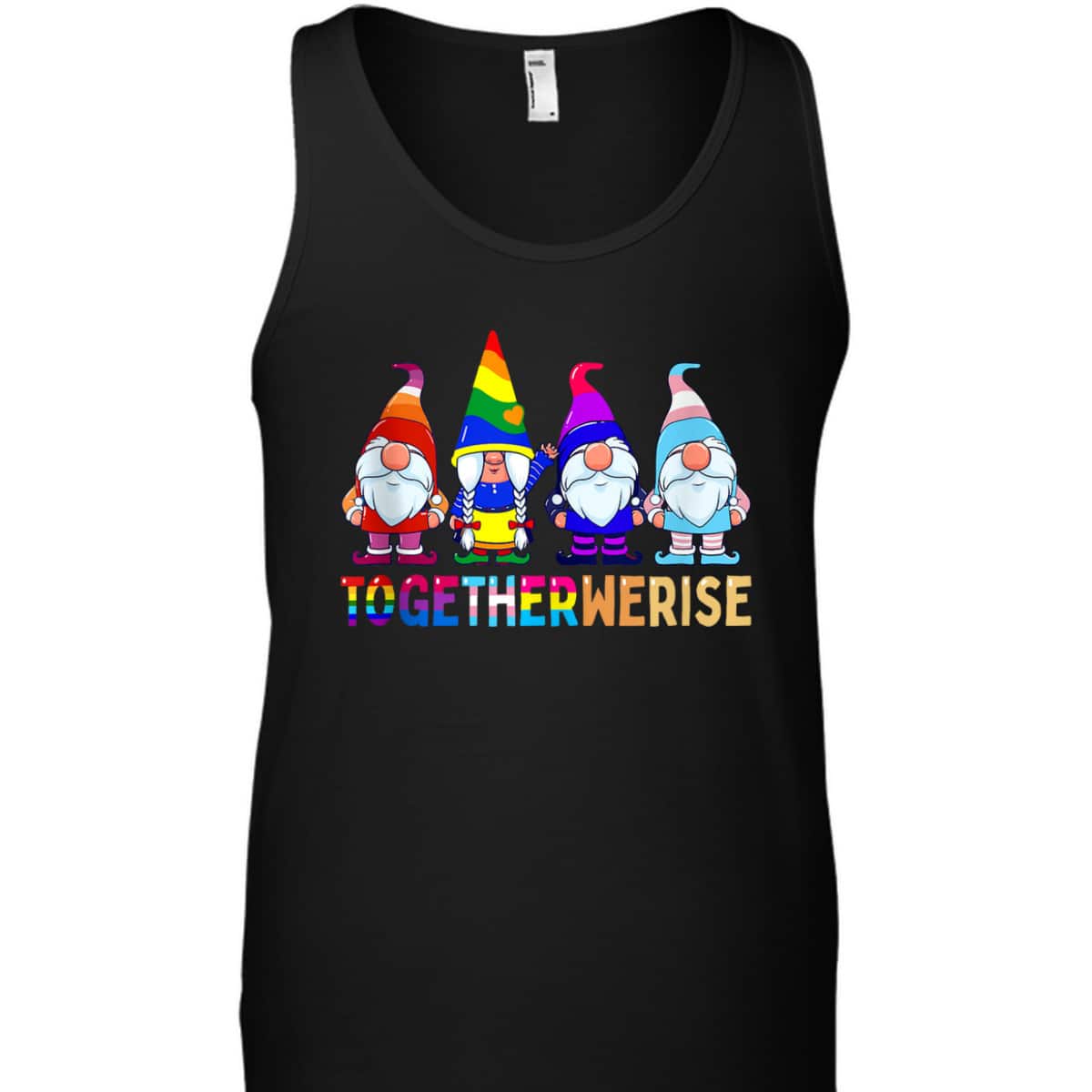 Together We Rise Funny Gnome LGBTQ Equality Ally Pride Month T-Shirt