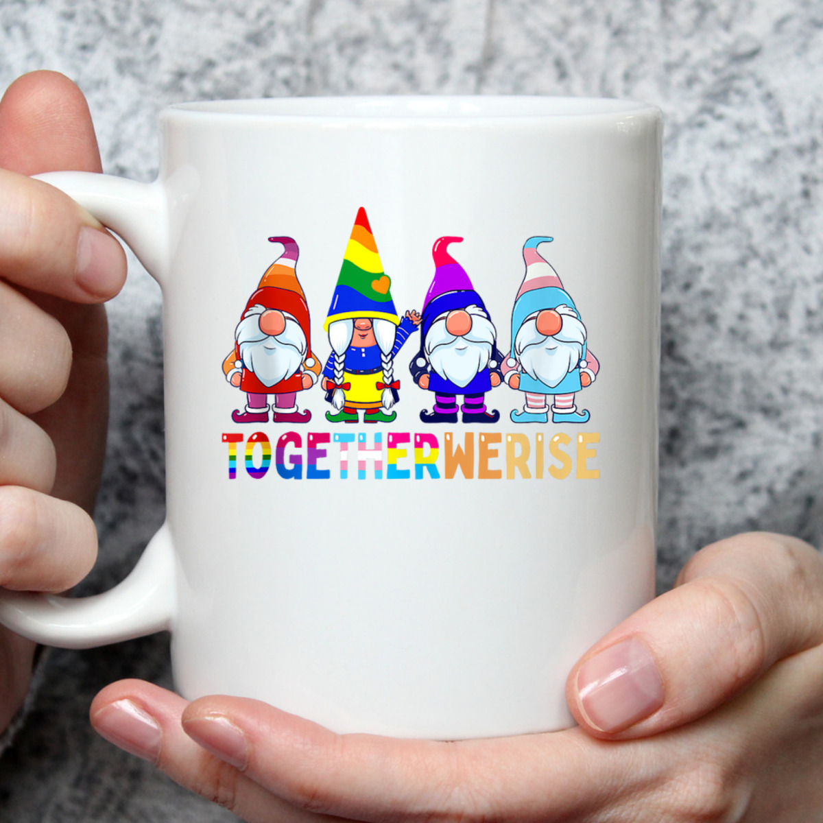 Together We Rise Funny Gnome LGBTQ Equality Ally Pride Month T-Shirt