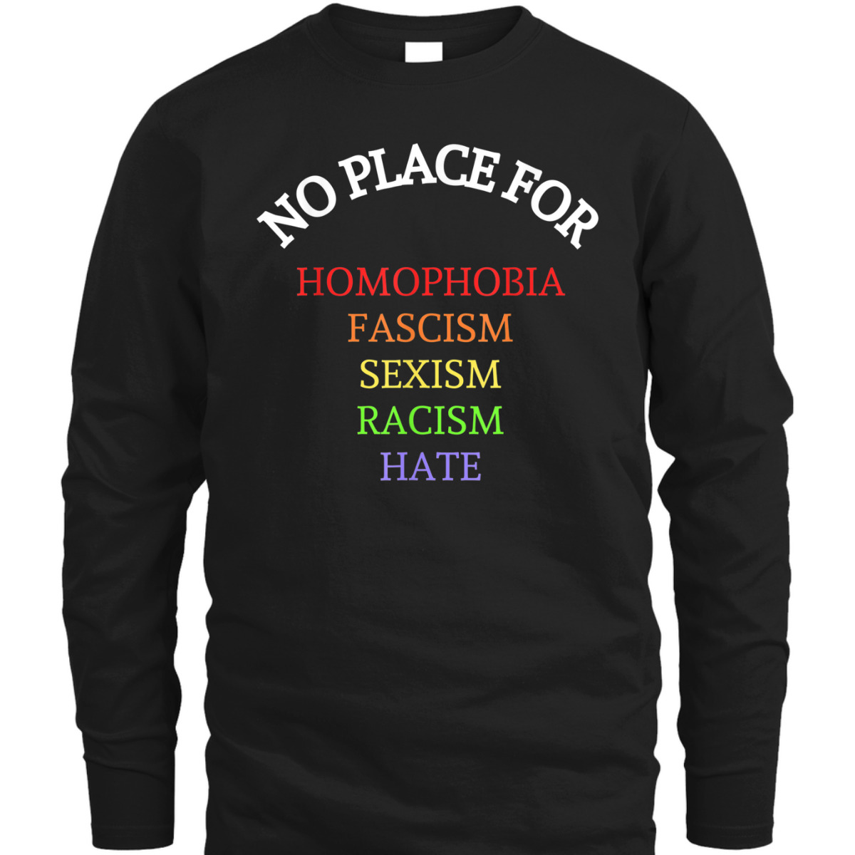 Equality No Place For Homophobia Fascism Racism Sexism Hate T-Shirt