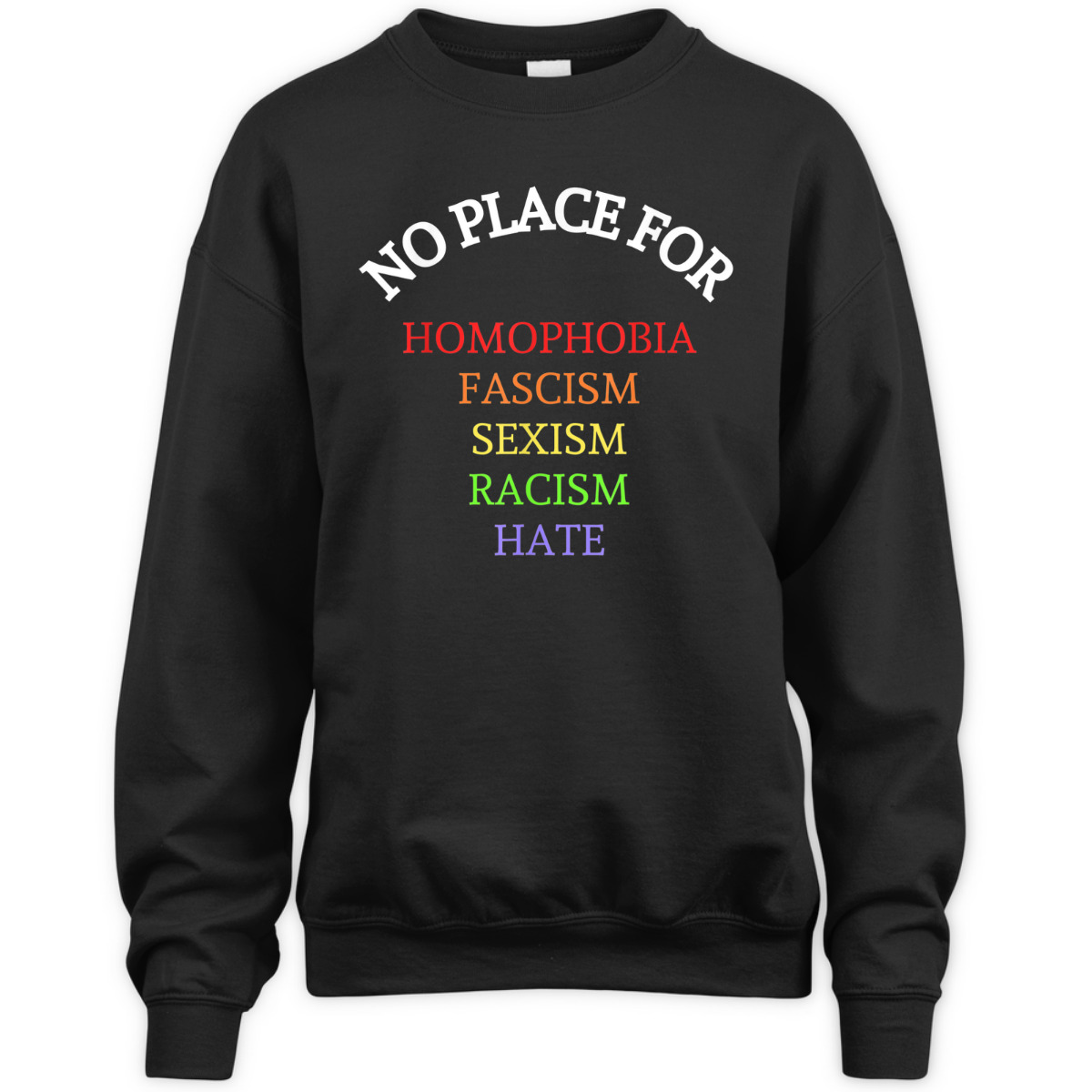 Equality No Place For Homophobia Fascism Racism Sexism Hate T-Shirt
