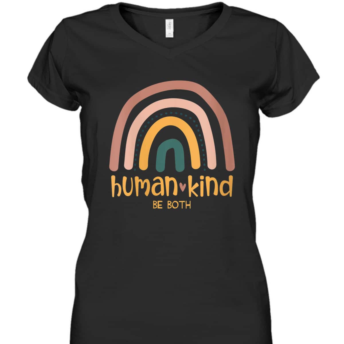 Womens Human Kind Be Both Equality Kindness Humankind Retro Rainbow T-Shirt Womens Human Kind Be Both Equality Kindness Humankind Retro Rainbow T-Shirt