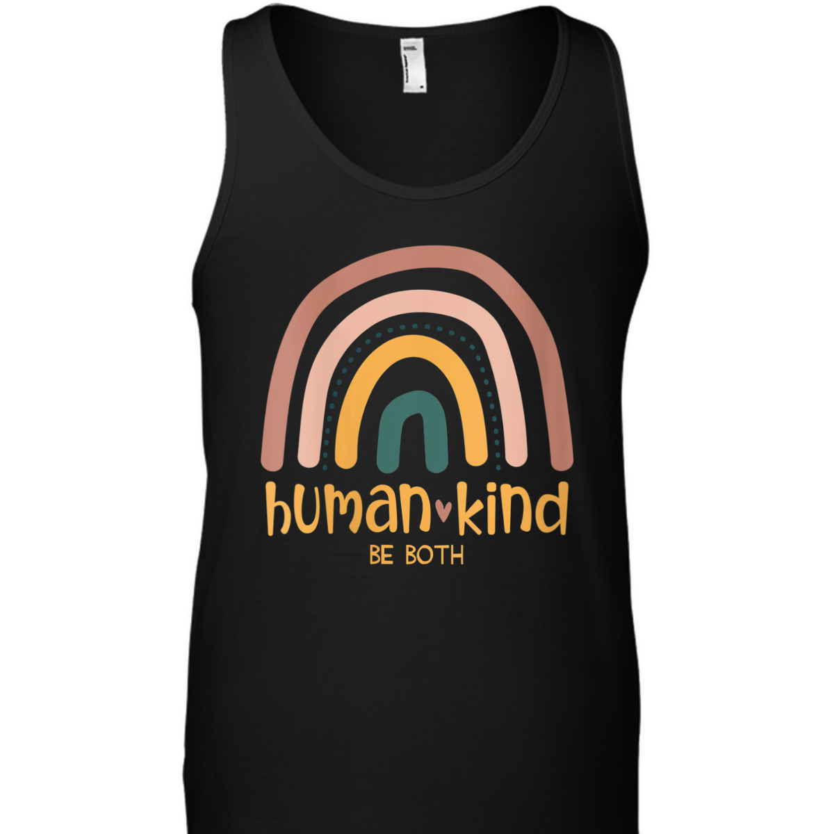 Womens Human Kind Be Both Equality Kindness Humankind Retro Rainbow T-Shirt