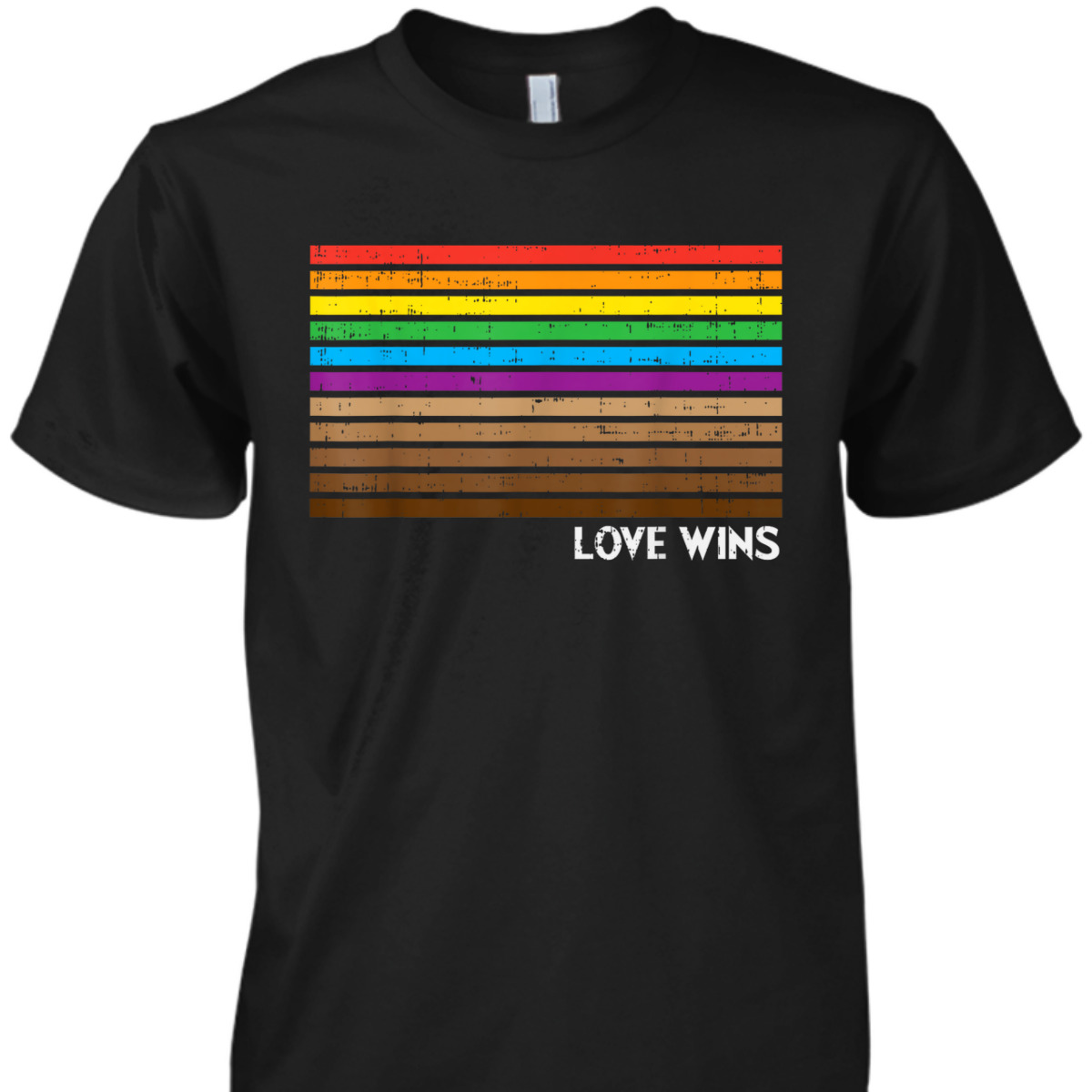 Rainbow Black Pride Flag Love Wins Equality Gay LGBT Gift T-Shirt