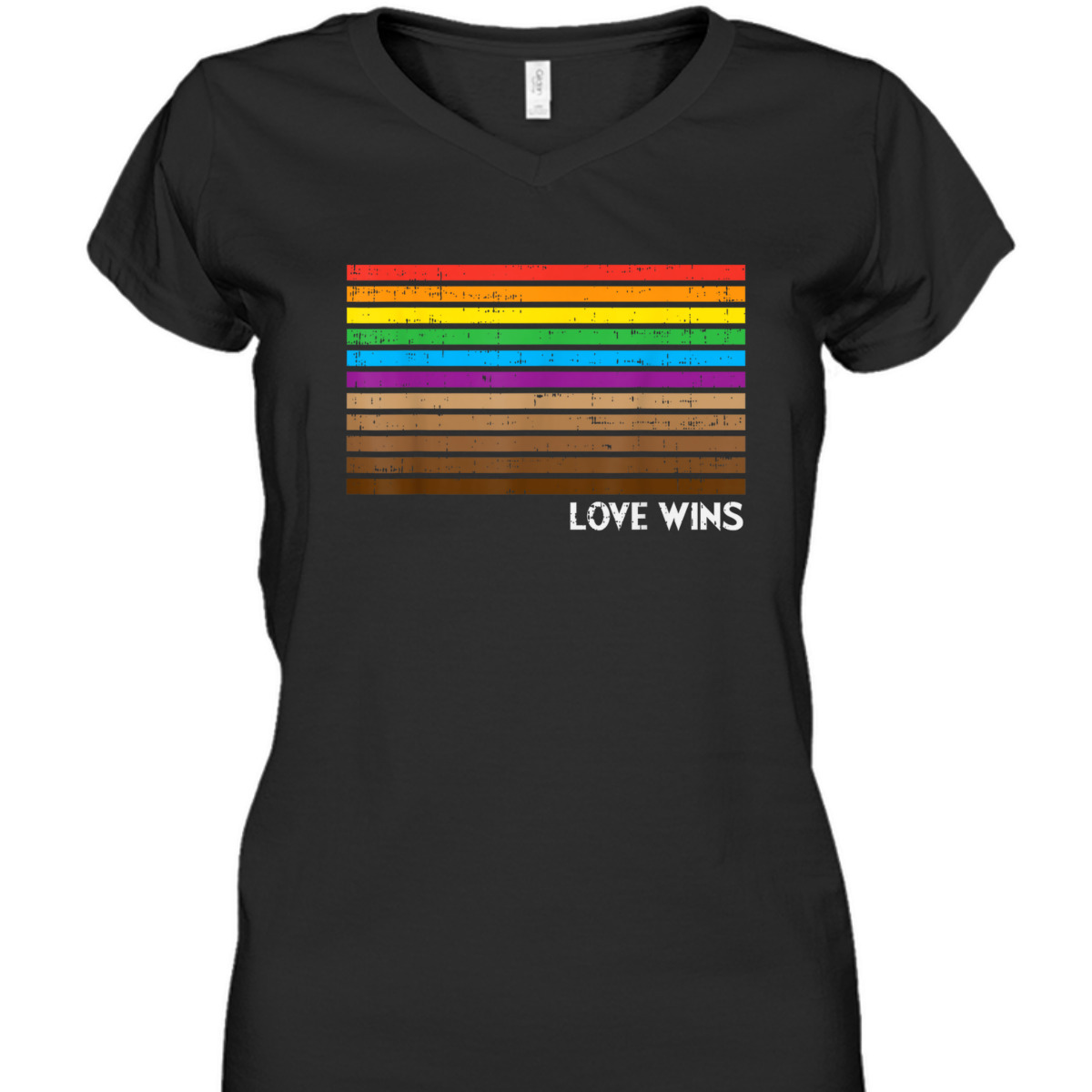 Rainbow Black Pride Flag Love Wins Equality Gay LGBT Gift T-Shirt