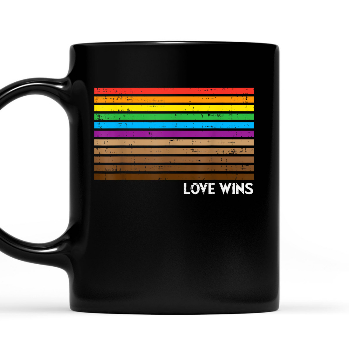 Rainbow Black Pride Flag Love Wins Equality Gay LGBT Gift T-Shirt