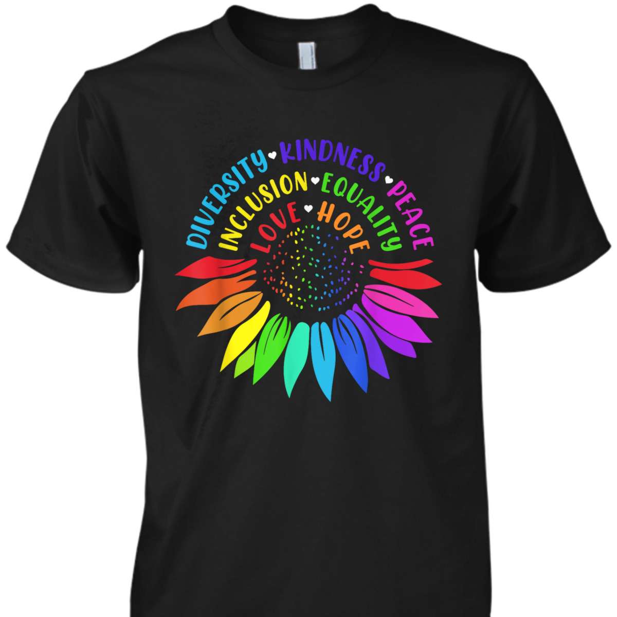Sunflower Kindness Peace Equality Rainbow Flag LGBTQ Pride T-Shirt