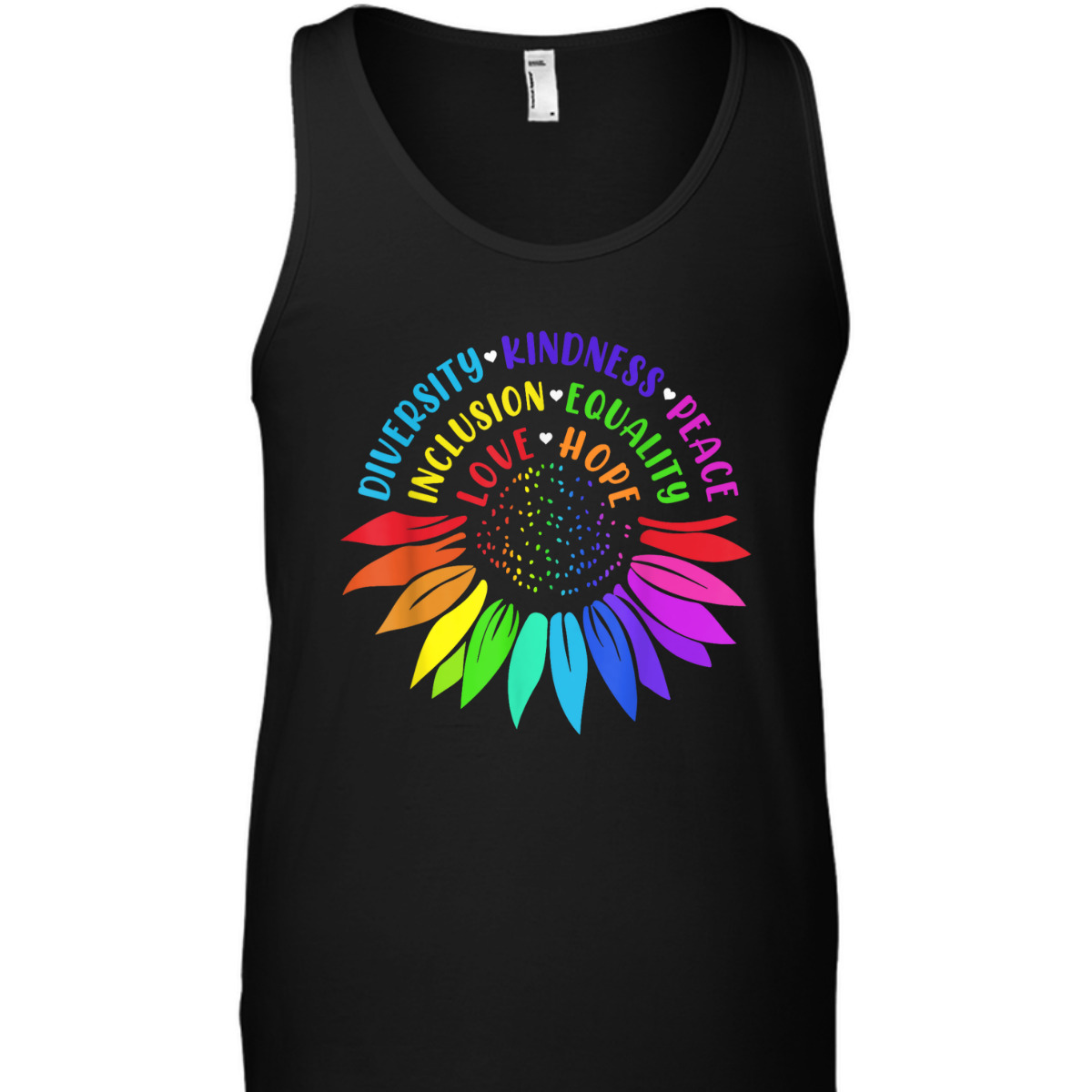 Sunflower Kindness Peace Equality Rainbow Flag LGBTQ Pride T-Shirt