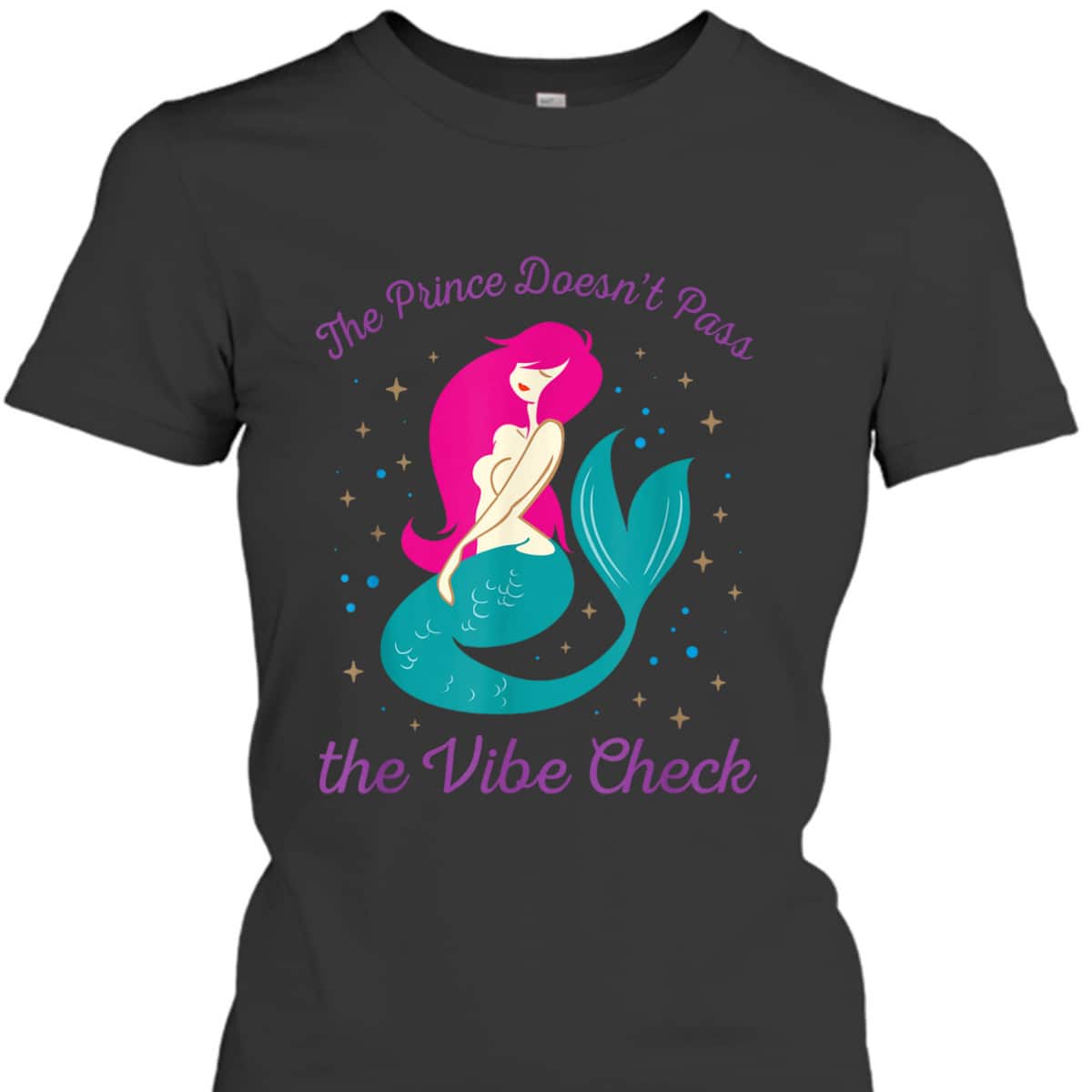 Funny Feminist Mermaid Empower Women Self Love Vibe Check T-Shirt