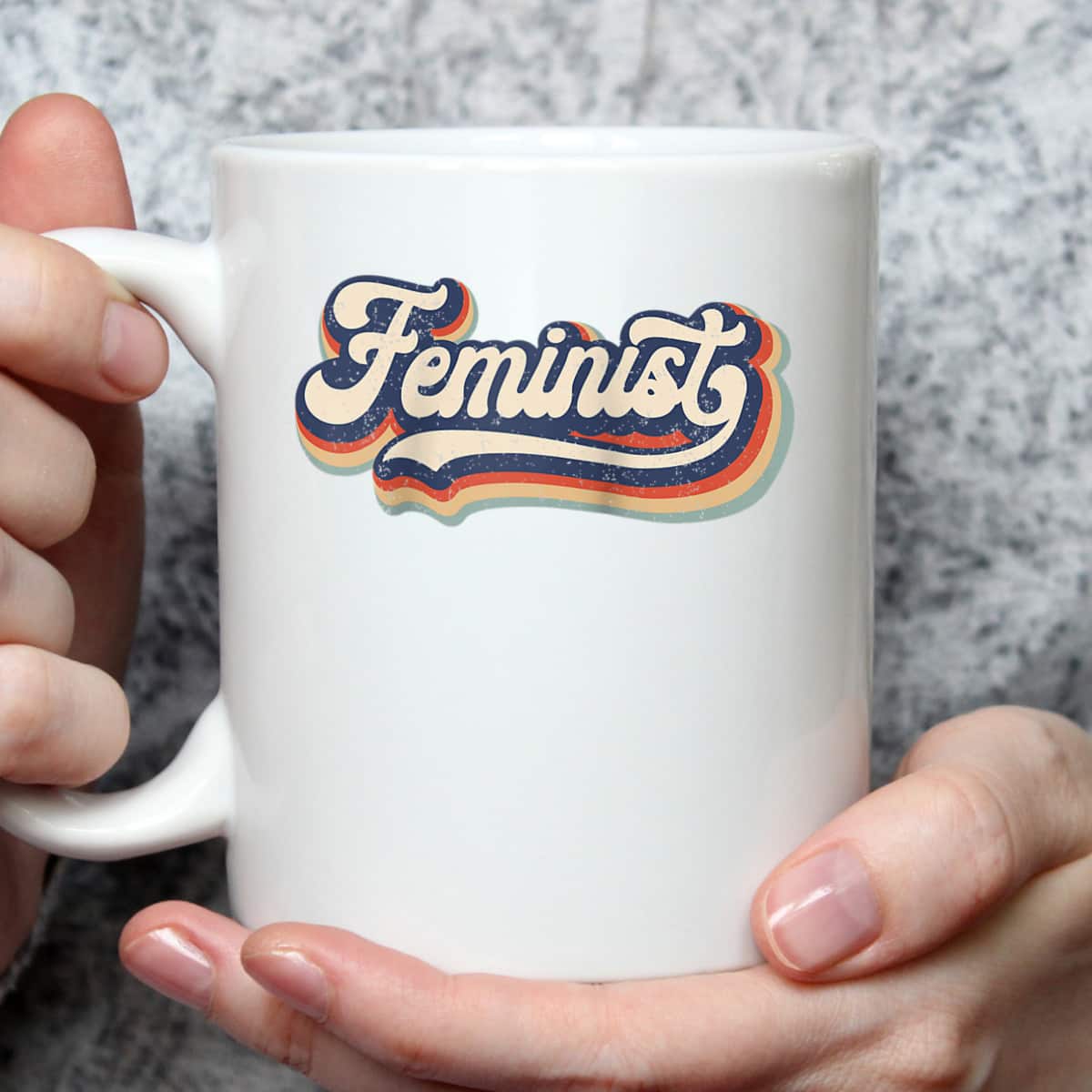 Feminist - Retro 70s Vintage Rainbow - Feminism Gift T-Shirt