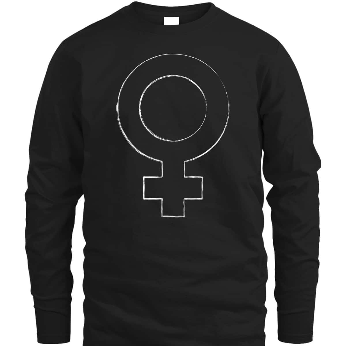 Womens Female Venus Gender White Symbol Proud Feminist Af T-Shirt