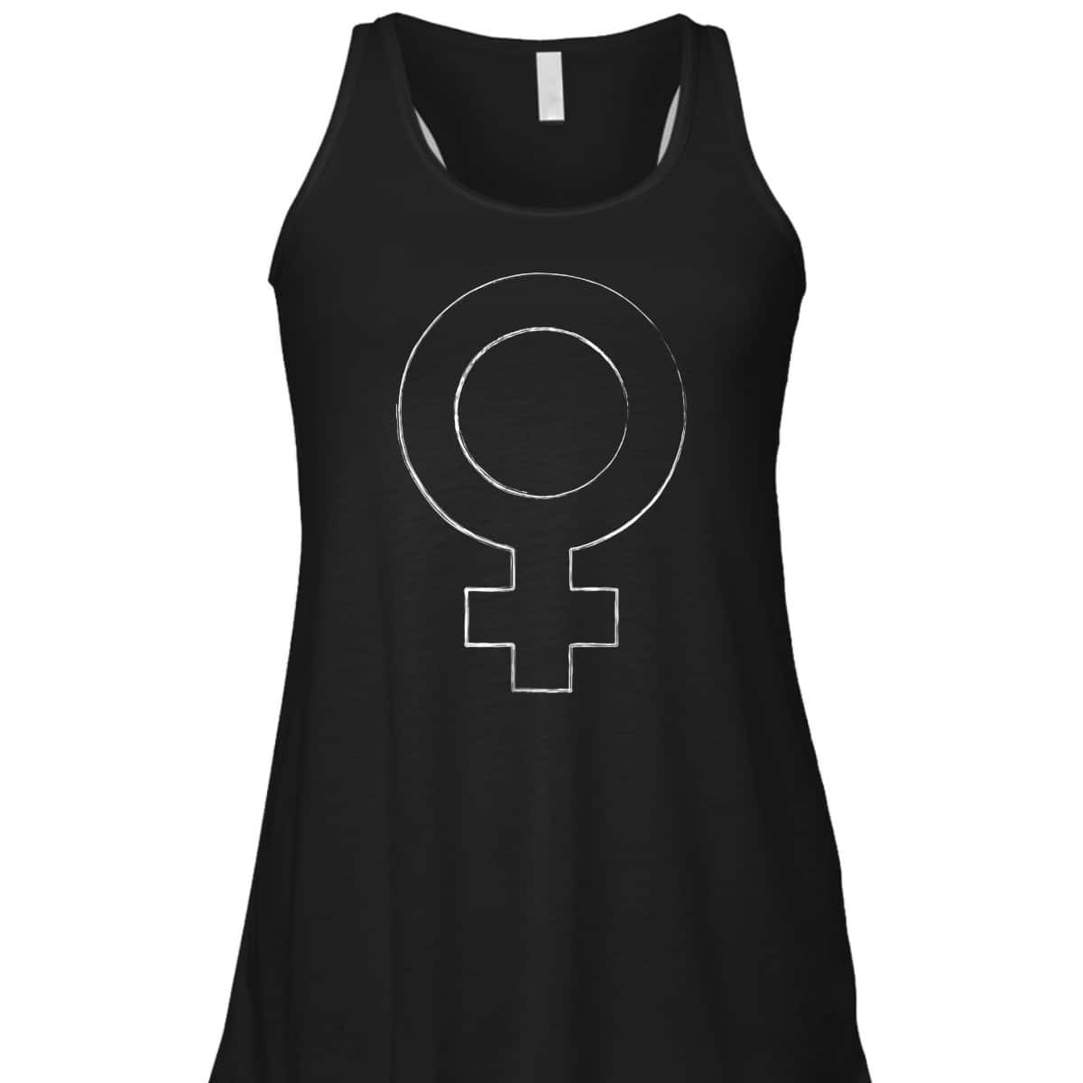 Womens Female Venus Gender White Symbol Proud Feminist Af T-Shirt