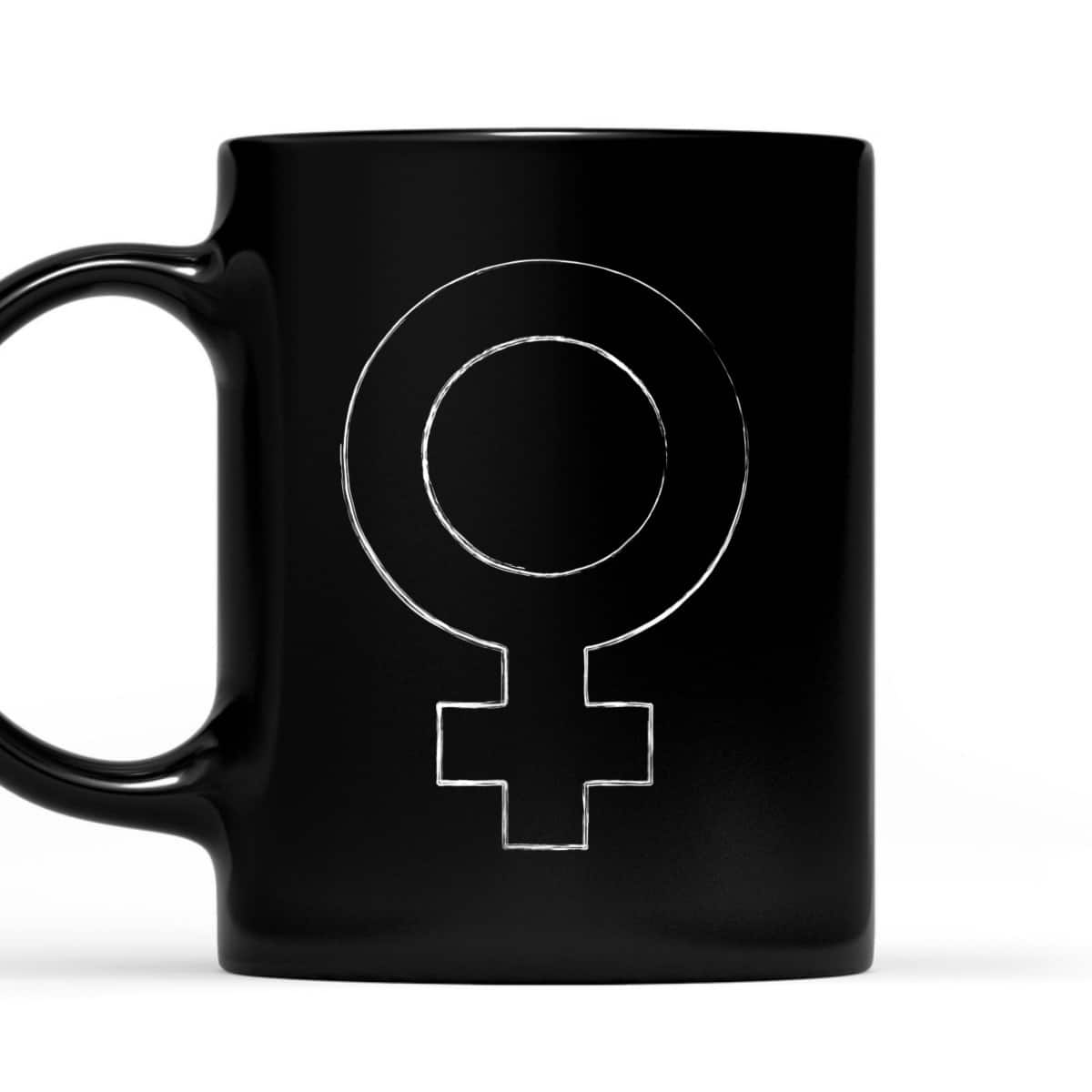 Womens Female Venus Gender White Symbol Proud Feminist Af T-Shirt