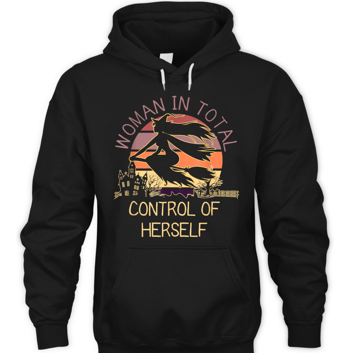 Funny Witch Woman In Total Control Of Herself Feminist Retro T-Shirt
