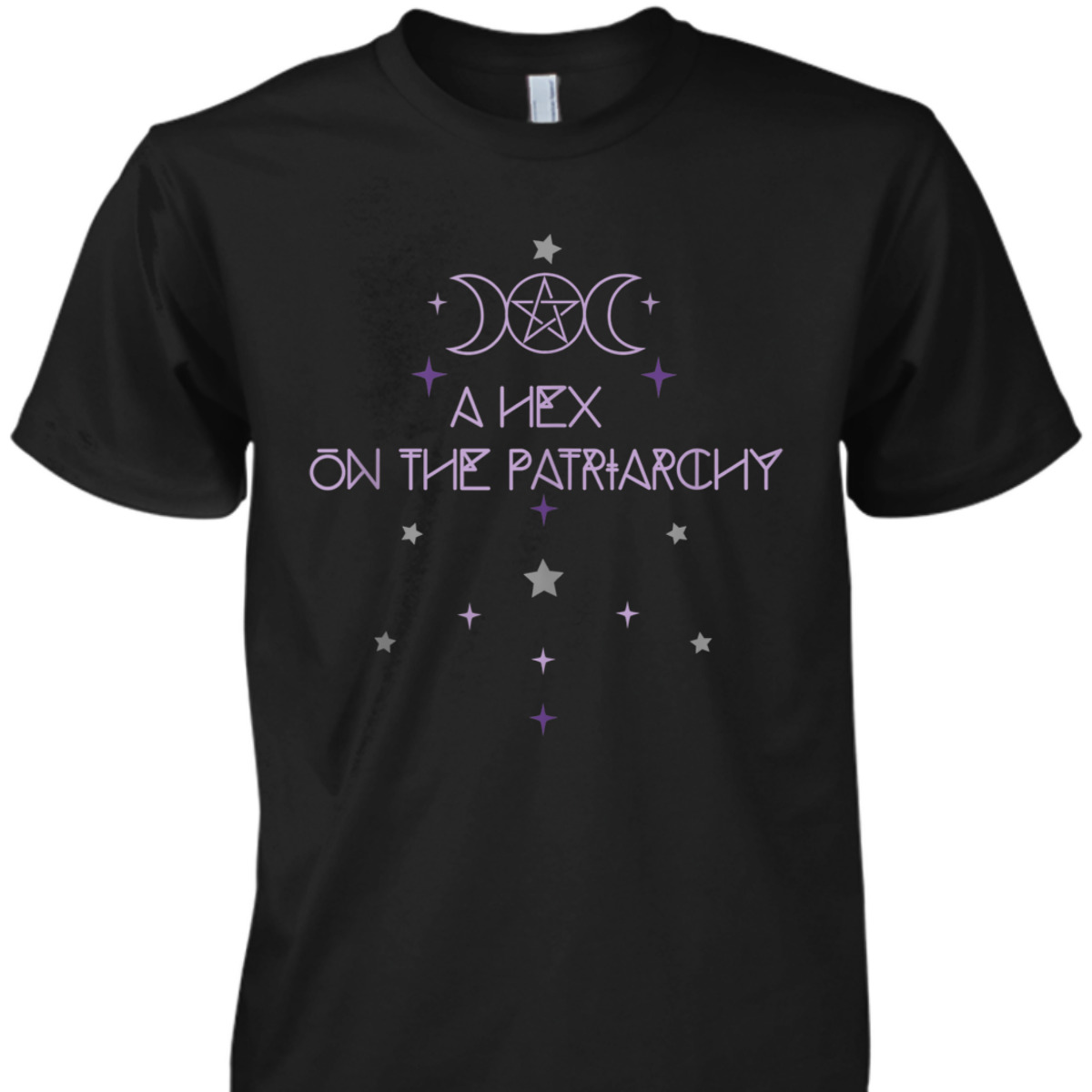 Feminist Goddess Moon Pentagram Witch Hex Patriarchy T-Shirt