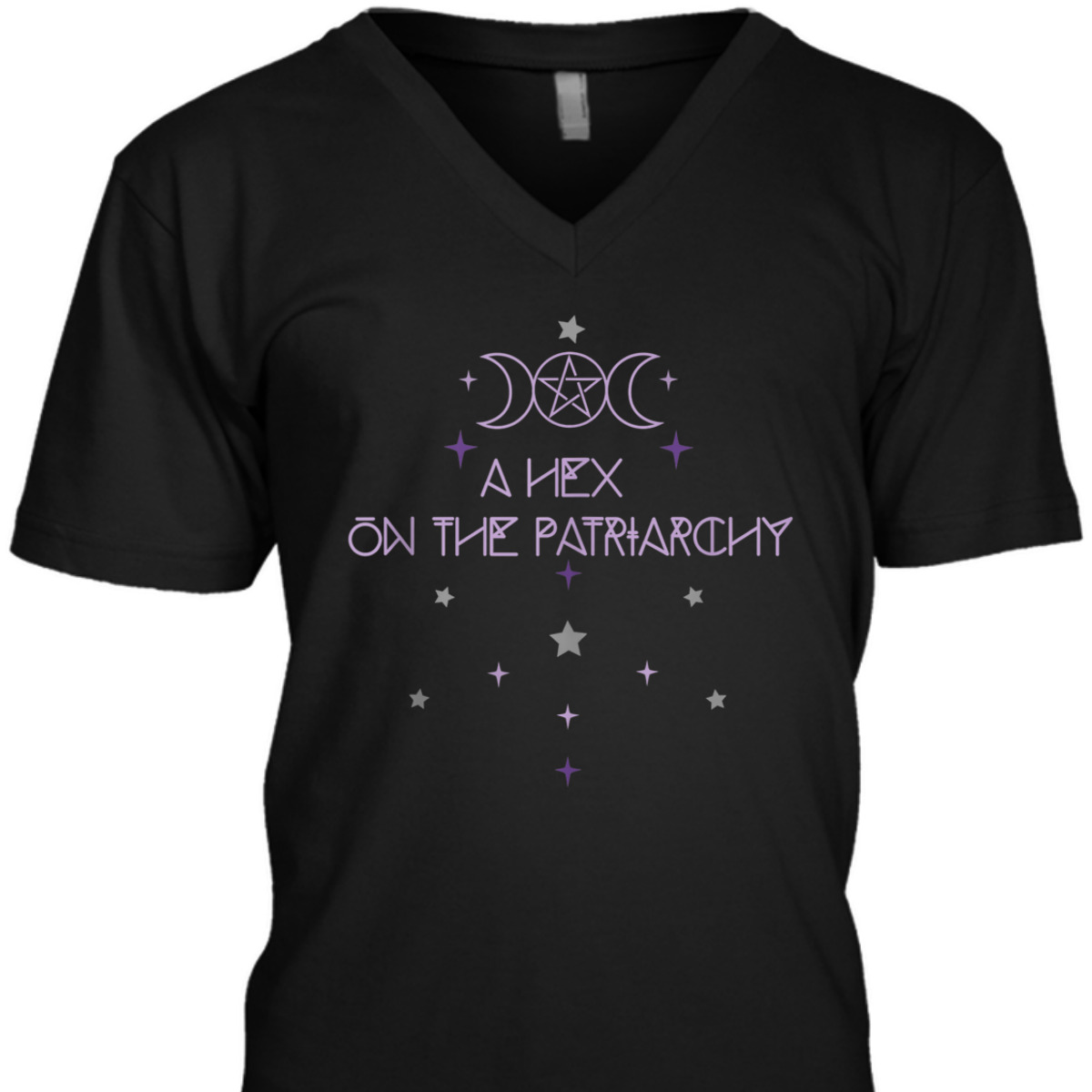 Feminist Goddess Moon Pentagram Witch Hex Patriarchy T-Shirt