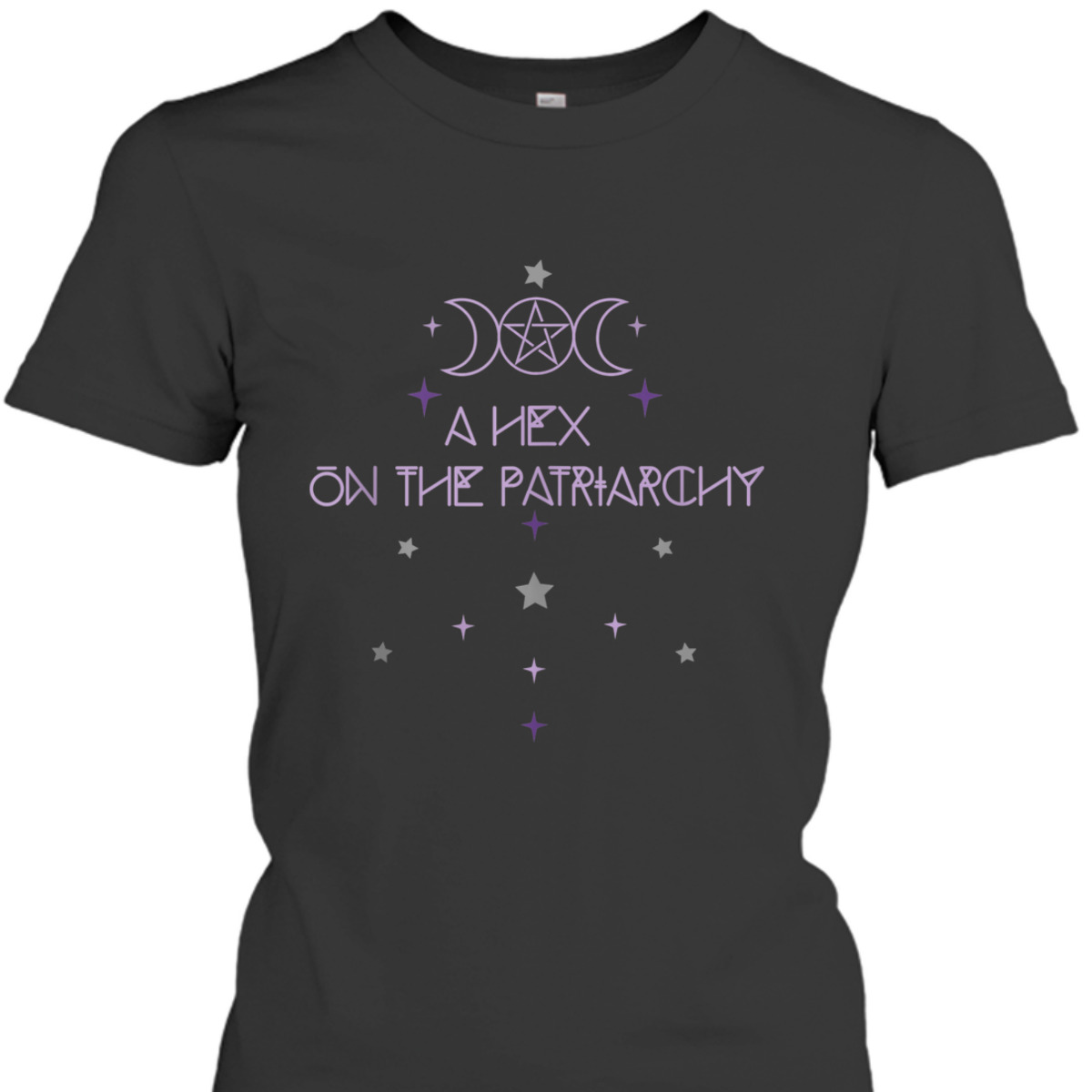 Feminist Goddess Moon Pentagram Witch Hex Patriarchy T-Shirt