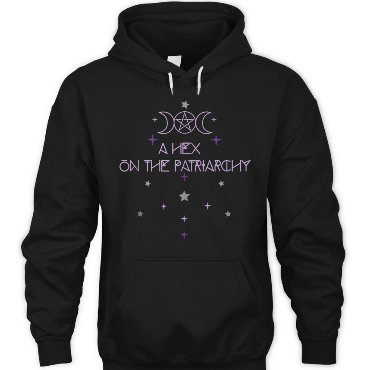 Feminist Goddess Moon Pentagram Witch Hex Patriarchy T-Shirt