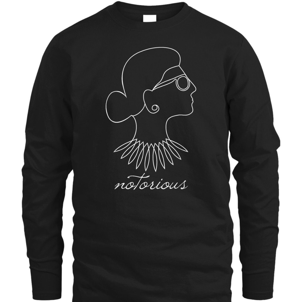 Notorious RBG Feminist Profile Line Drawing T-Shirt
