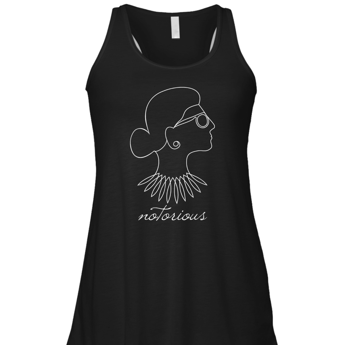 Notorious RBG Feminist Profile Line Drawing T-Shirt