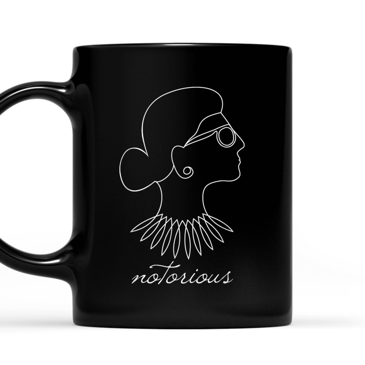 Notorious RBG Feminist Profile Line Drawing T-Shirt