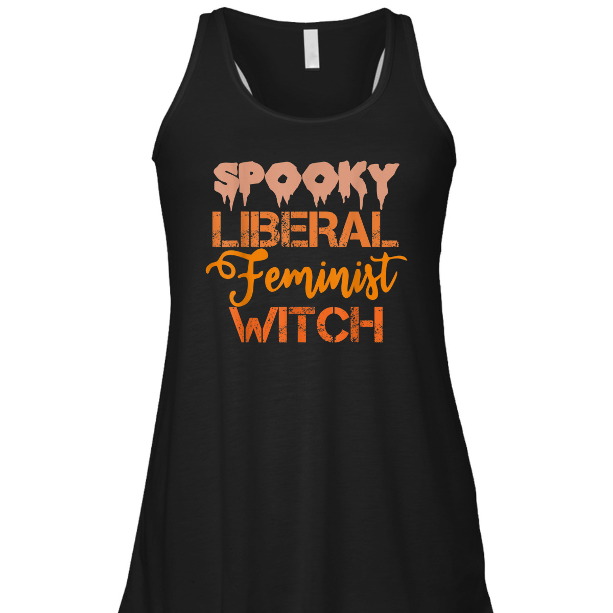 Spooky Liberal Feminist Witch Feminist Messy Bun Halloween T-Shirt