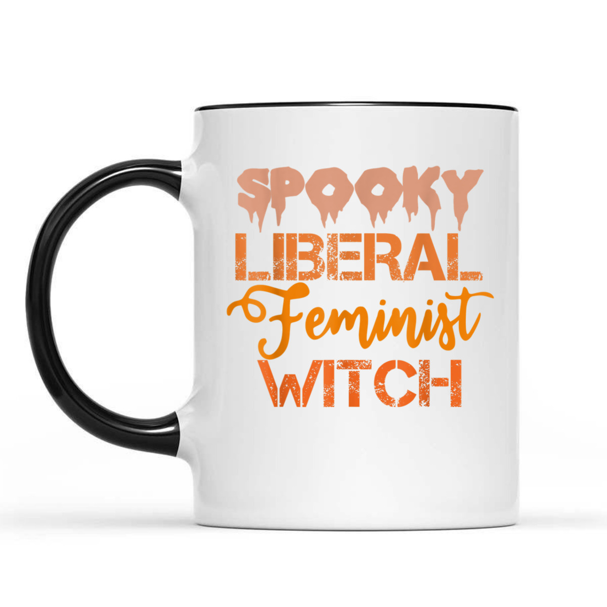 Spooky Liberal Feminist Witch Feminist Messy Bun Halloween T-Shirt
