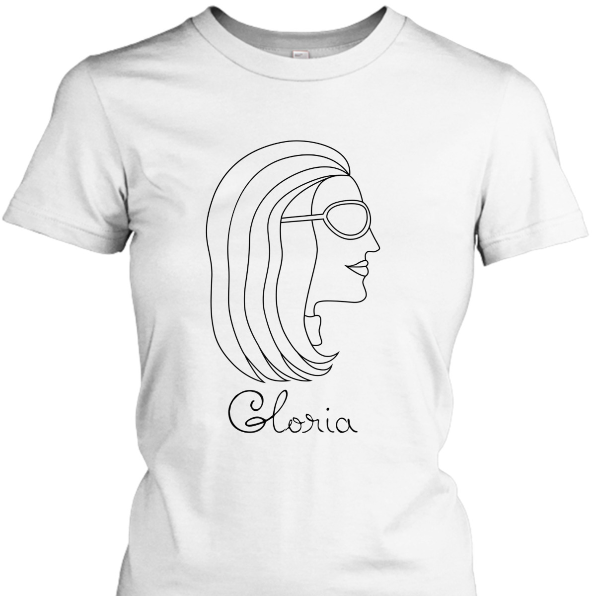 Gloria Woman Name Profile Drawing Feminist Pro Choice T-Shirt Gloria Woman Name Profile Drawing Feminist Pro Choice T-Shirt