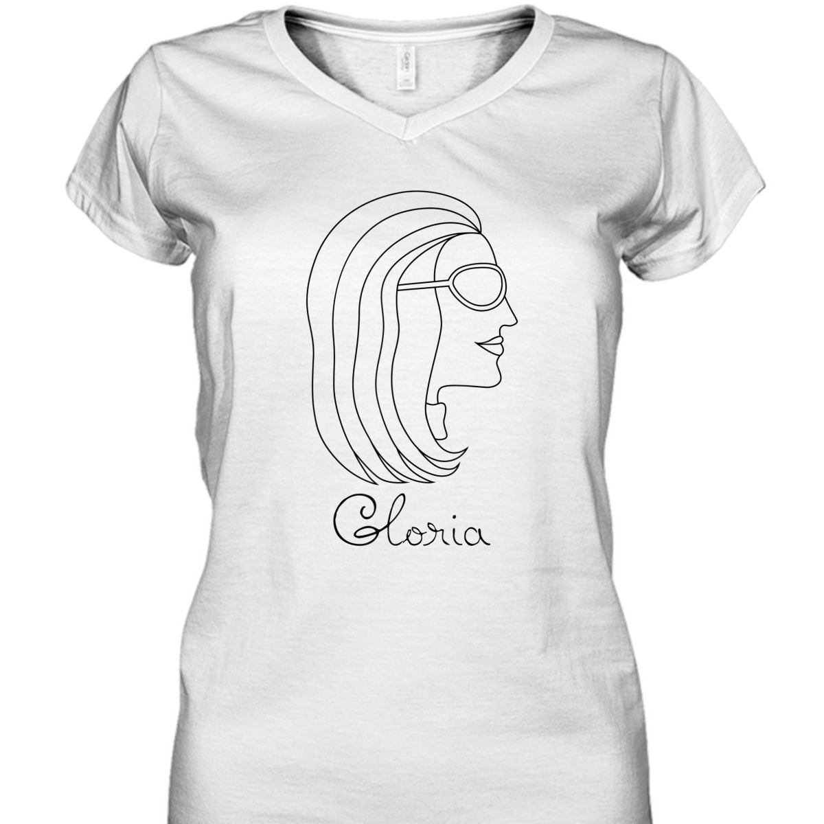 Gloria Woman Name Profile Drawing Feminist Pro Choice T-Shirt