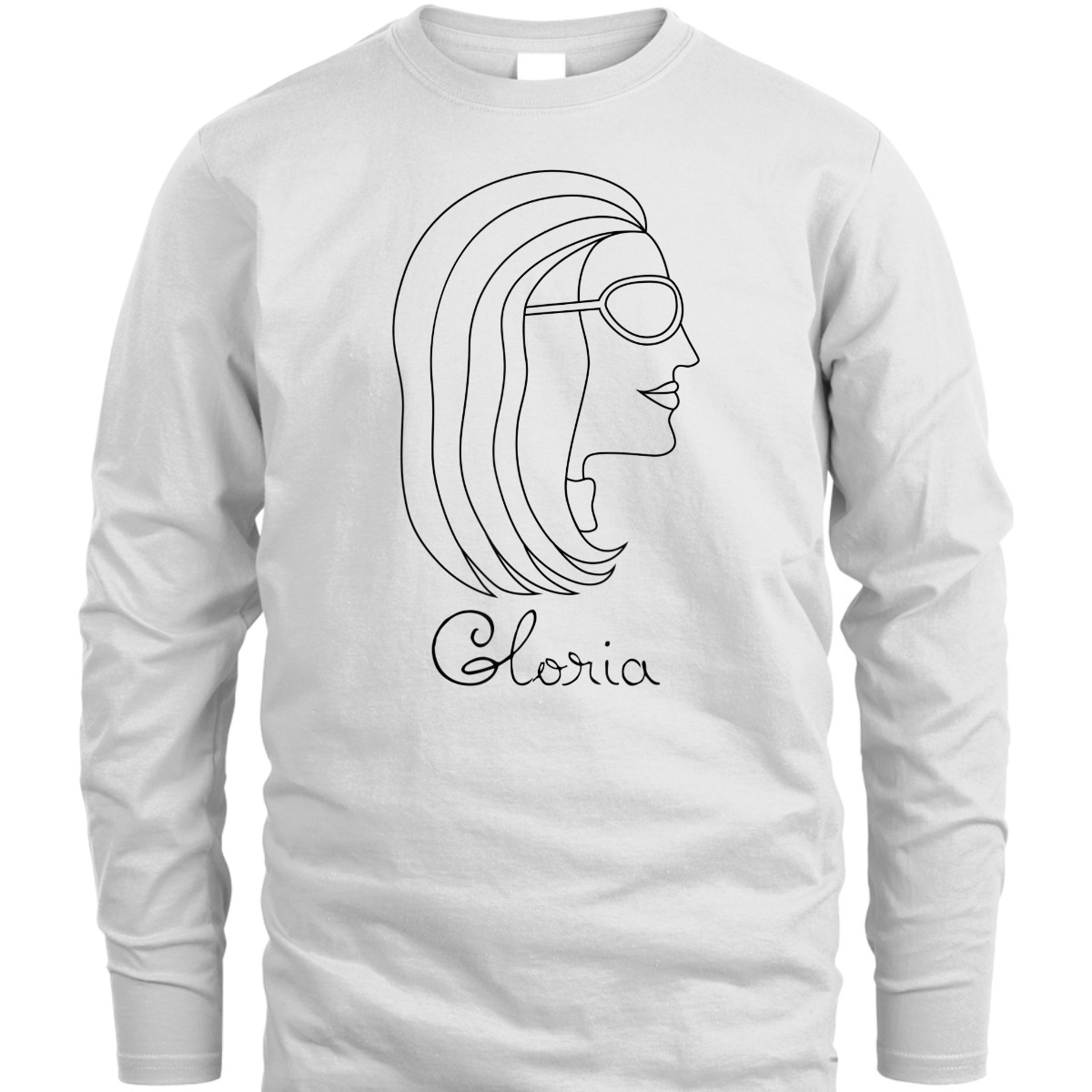 Gloria Woman Name Profile Drawing Feminist Pro Choice T-Shirt Gloria Woman Name Profile Drawing Feminist Pro Choice T-Shirt