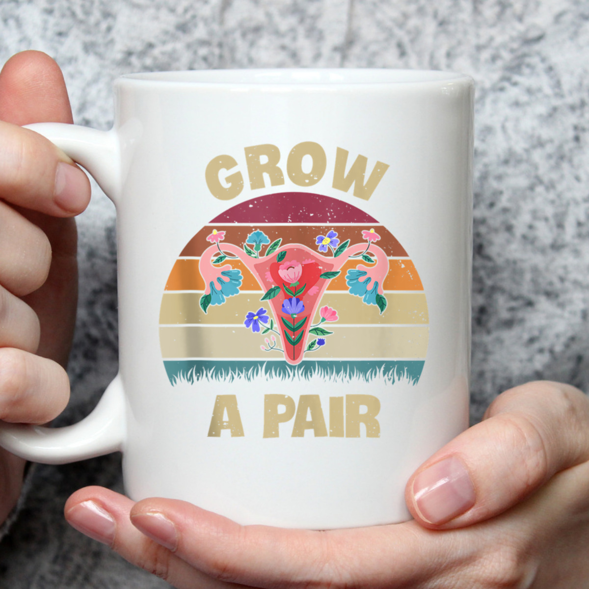 Grow A Pair Retro Feminist Movement Uterus Ovaries Vintage T-Shirt Grow A Pair Retro Feminist Movement Uterus Ovaries Vintage T-Shirt