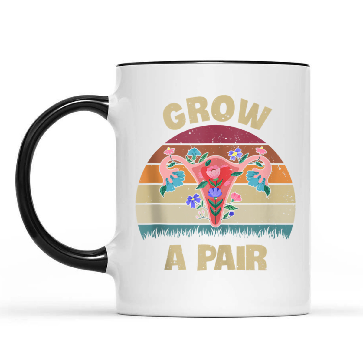 Grow A Pair Retro Feminist Movement Uterus Ovaries Vintage T-Shirt Grow A Pair Retro Feminist Movement Uterus Ovaries Vintage T-Shirt