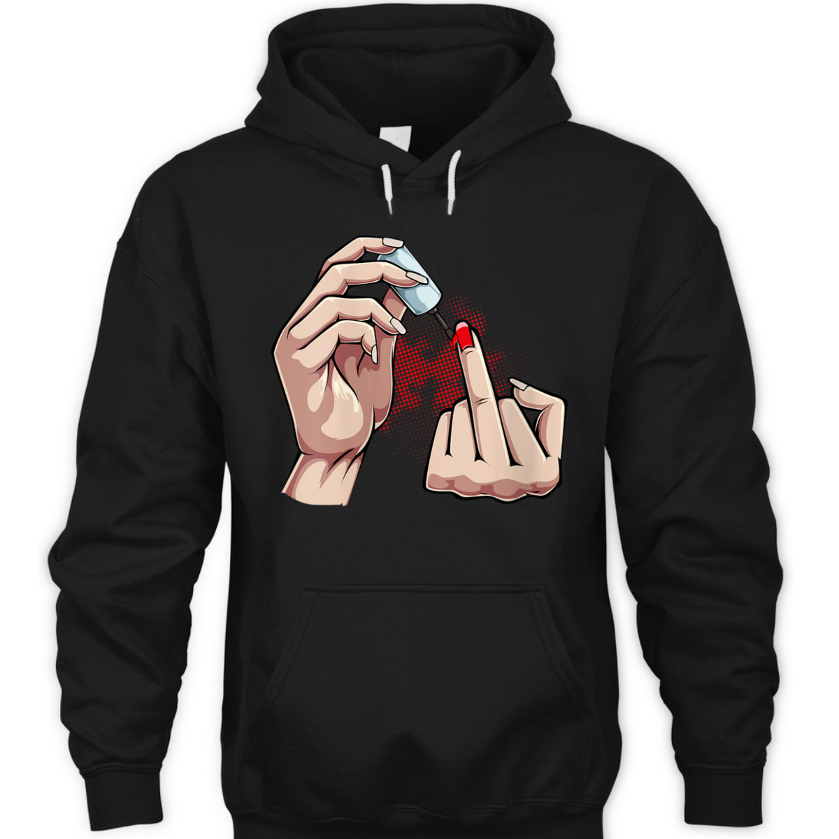 Womens Womens Middle Finger Up Feminist Red Nail Polish Gift Idea T-Shirt Womens Womens Middle Finger Up Feminist Red Nail Polish Gift Idea T-Shirt
