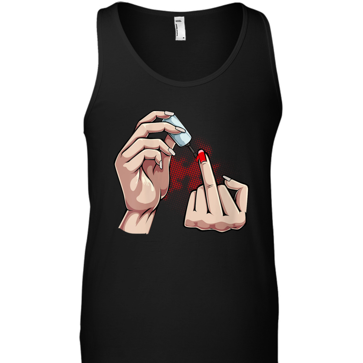 Womens Womens Middle Finger Up Feminist Red Nail Polish Gift Idea T-Shirt Womens Womens Middle Finger Up Feminist Red Nail Polish Gift Idea T-Shirt