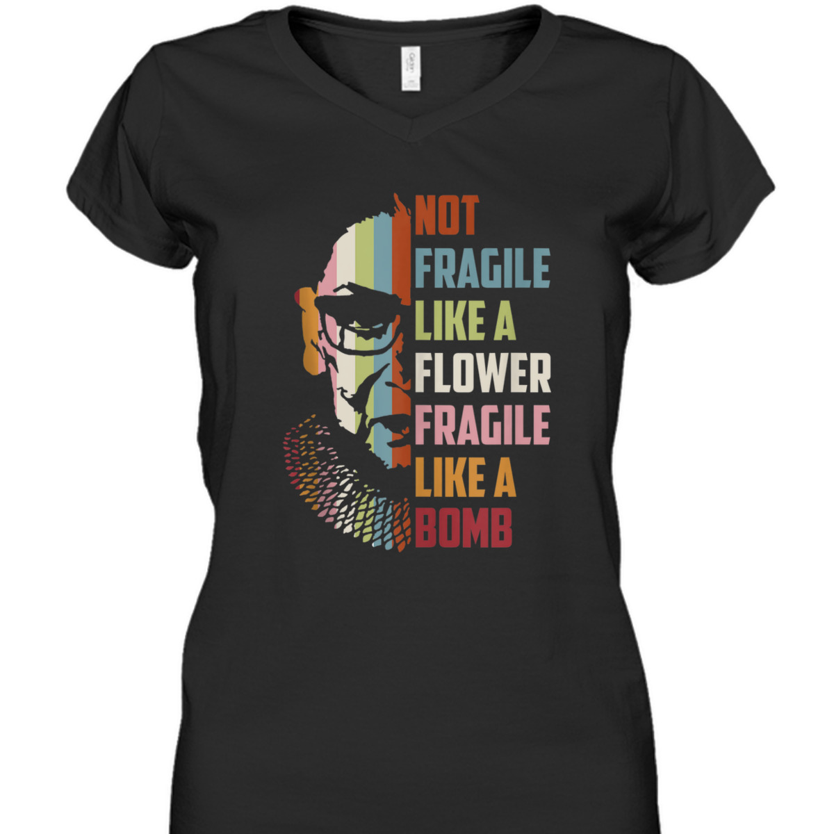 Not Fragile Like A Flower But A Bomb Ruth Bader RBG Feminist T-Shirt