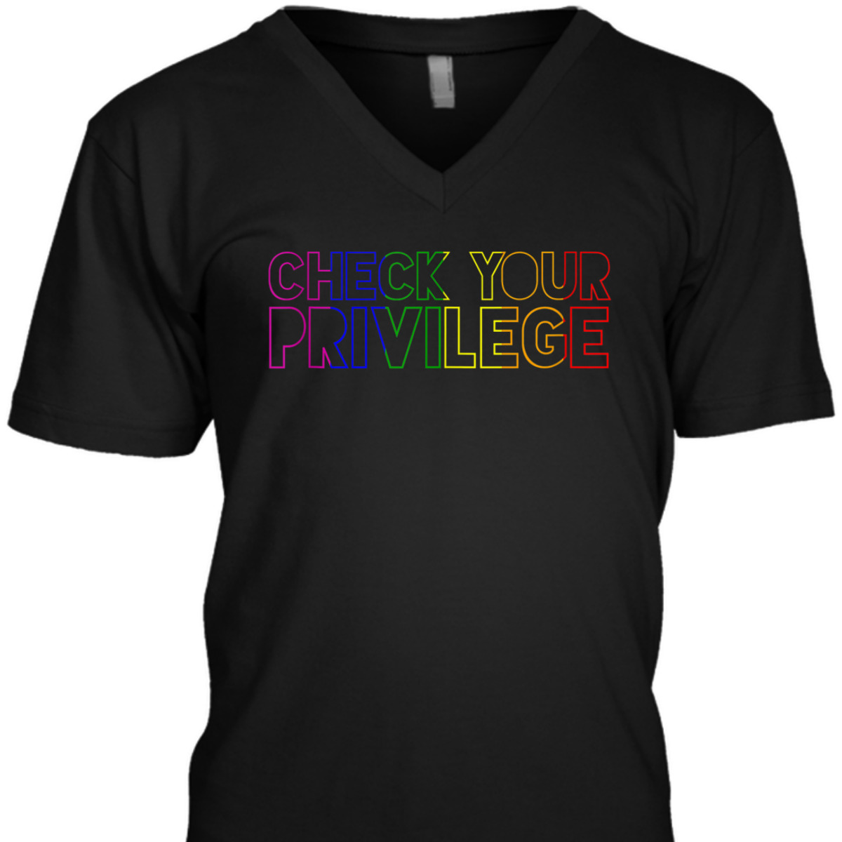 Rainbow Pride Flag Check Your Privilege LGBT Feminist Gay T-Shirt