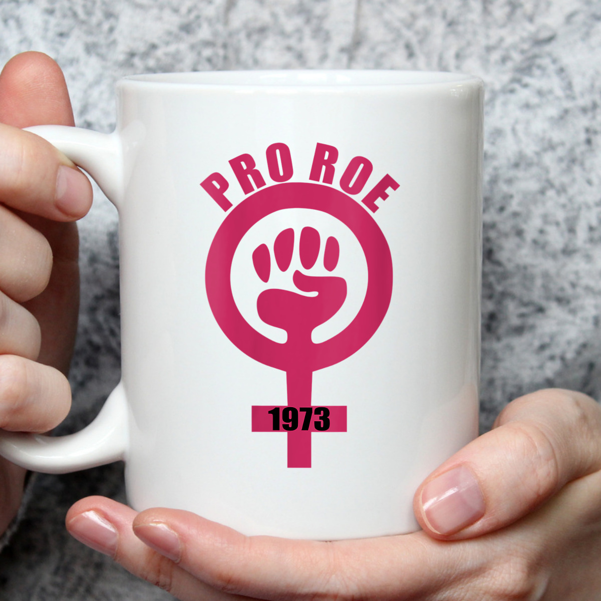 Womens 1973 Pro Roe Rights Feminist Fist Symbol T-Shirt