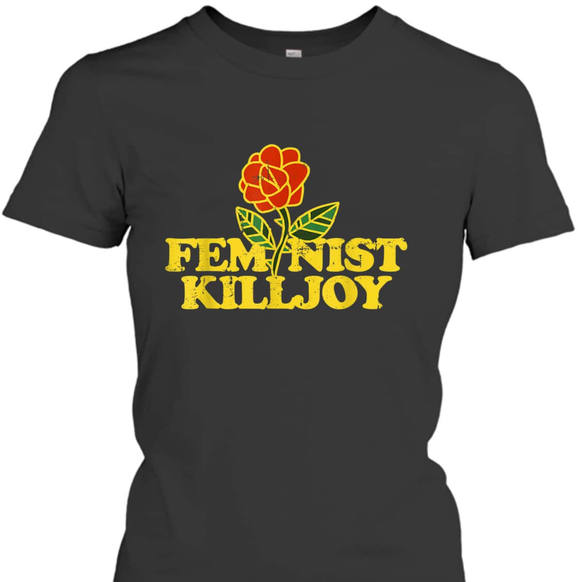 Vintage Feminist Killjoy Retro Rose Feminism Art T-Shirt