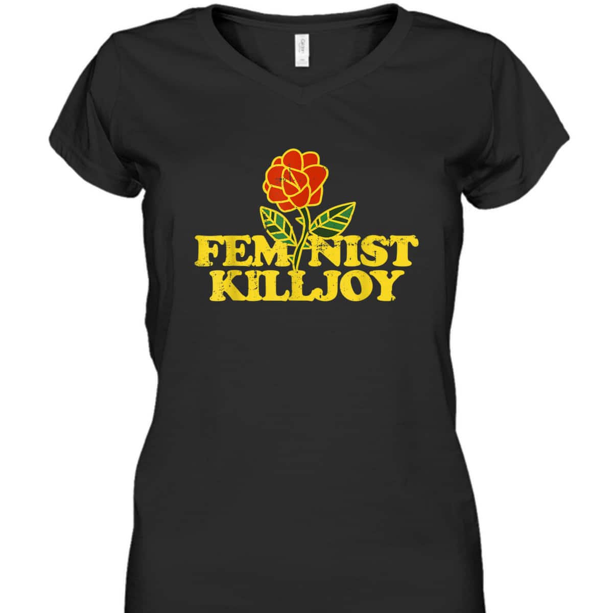 Vintage Feminist Killjoy Retro Rose Feminism Art T-Shirt