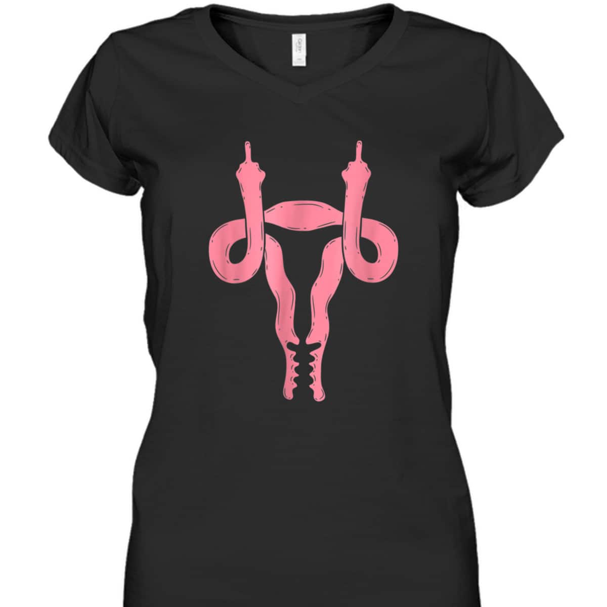 Uterus Shows Middle Finger Feminist Feminism T-Shirt