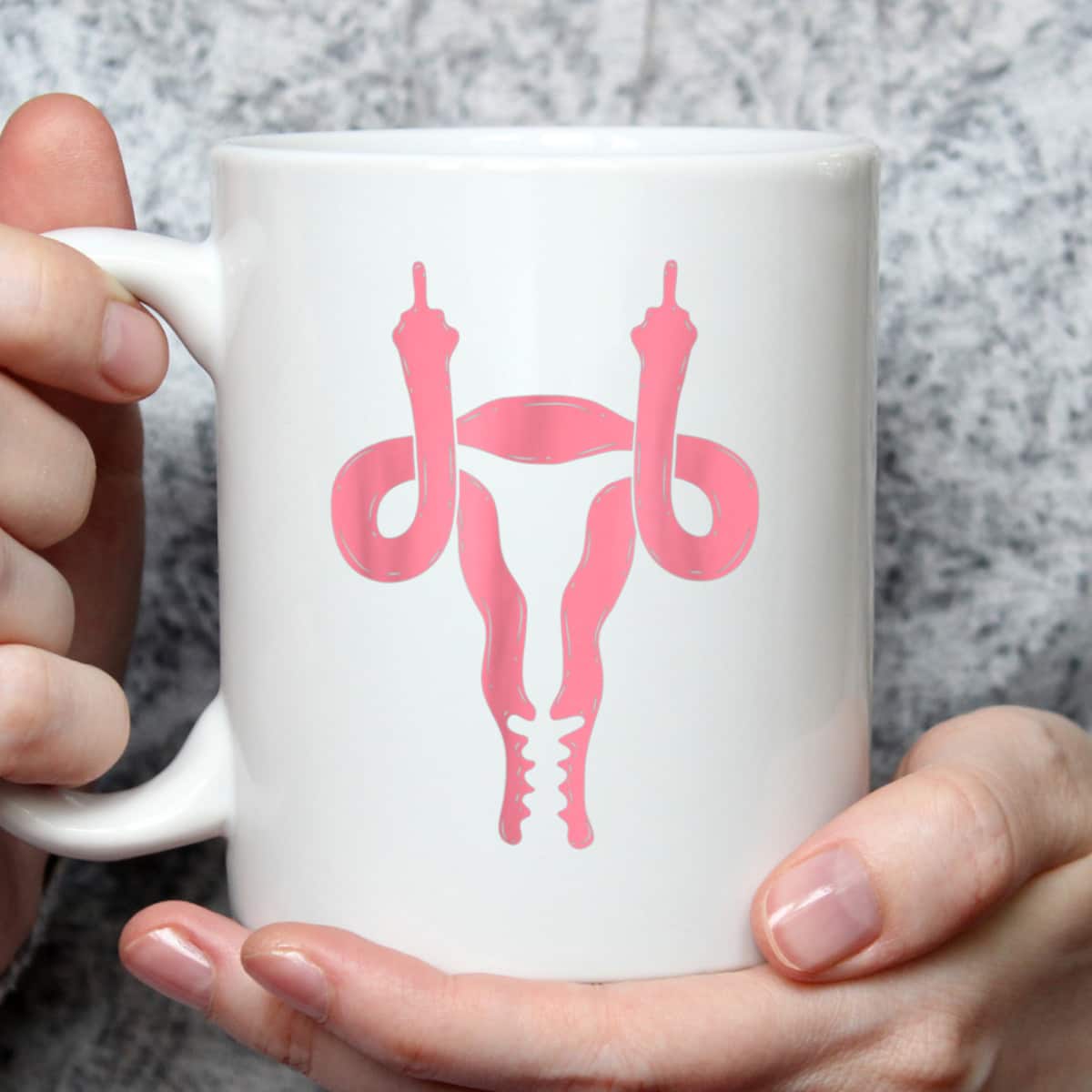 Uterus Shows Middle Finger Feminist Feminism T-Shirt