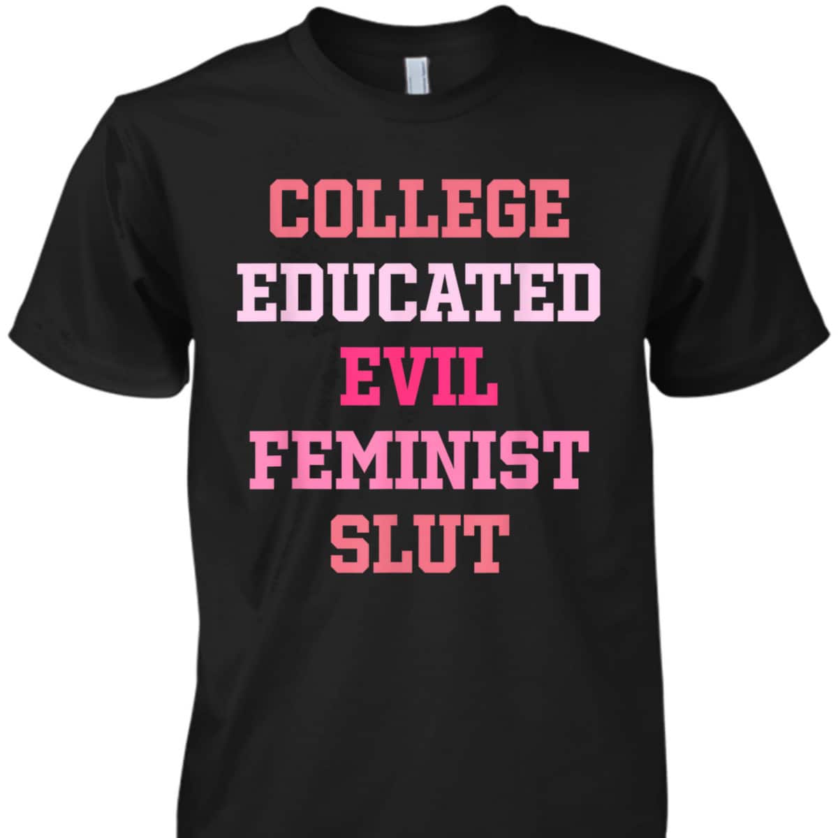 College Educated Evil Feminist Slut T-Shirt College Educated Evil Feminist Slut T-Shirt