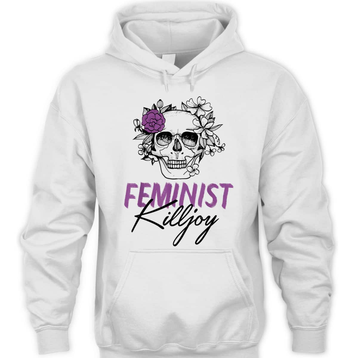 Feminist Killjoy Floral Skull Funny Radical Feminist Art T-Shirt