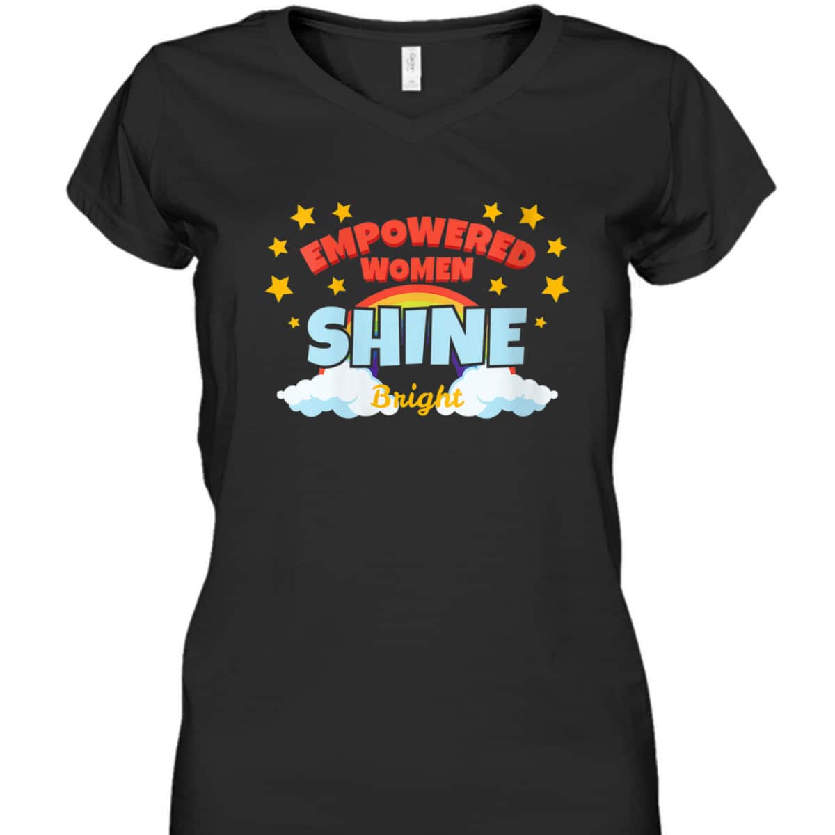 Womens Empowered Women Shine Bright Gift For Girls And Women T-Shirt