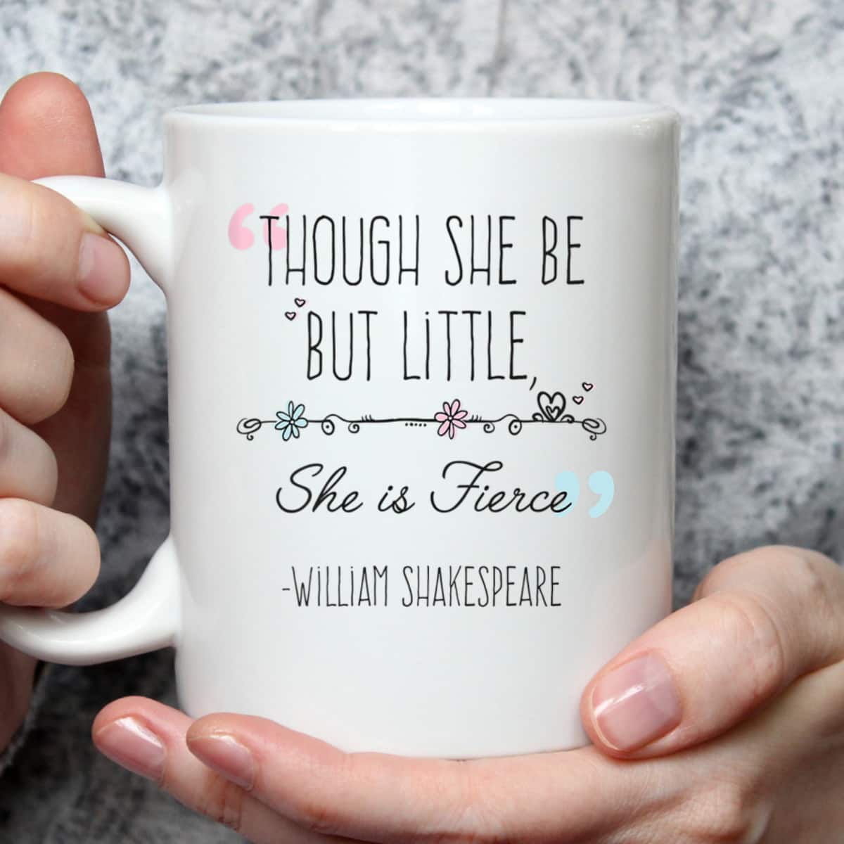 Womens Though She Be But Little She Is Fierce Funny Cute Feminist T-Shirt
