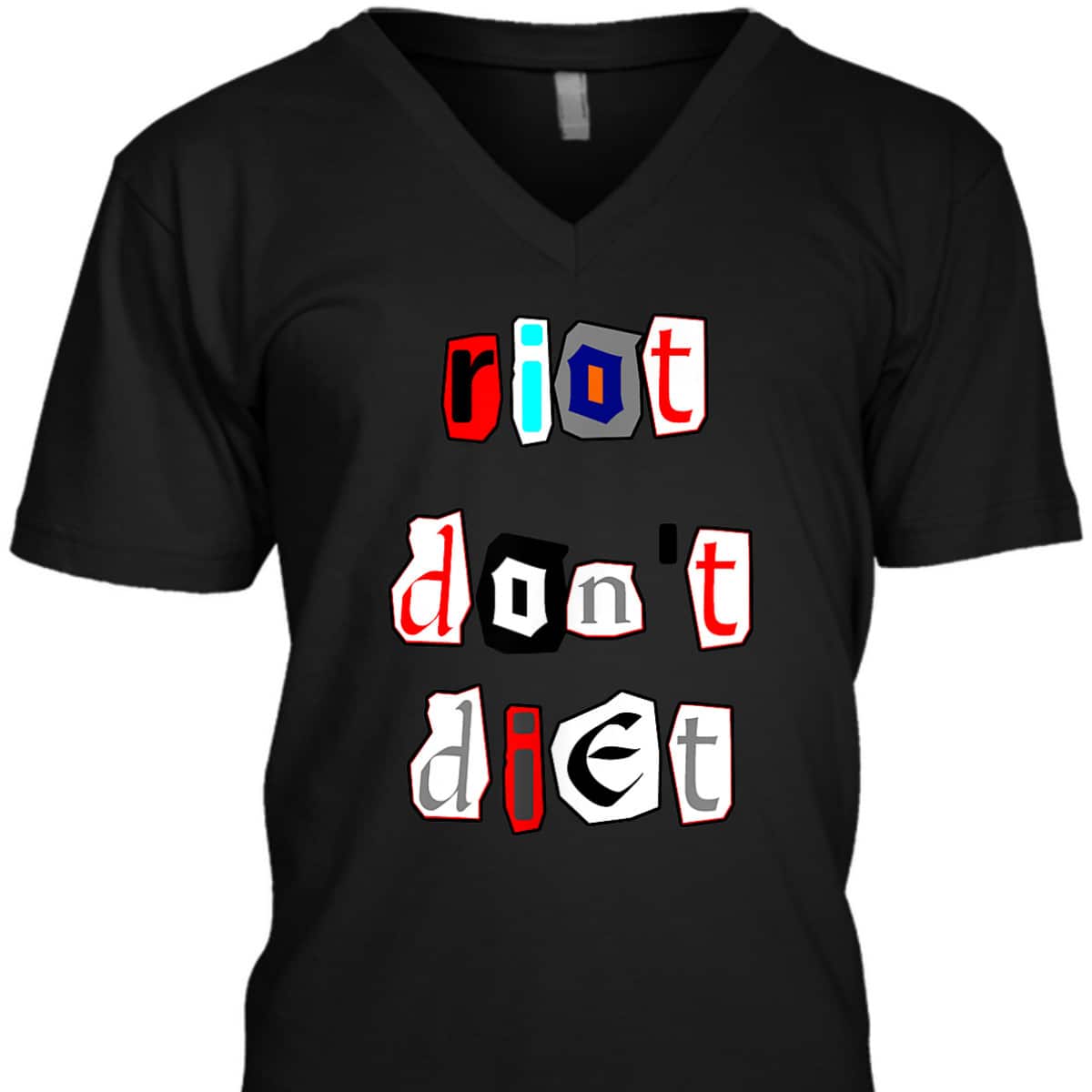 Riot Don't Diet Funny Feminist Riot Grrl T-Shirt