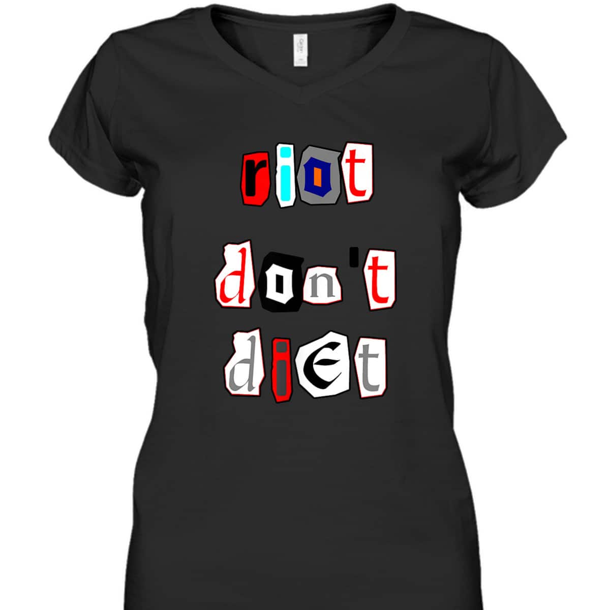 Riot Don't Diet Funny Feminist Riot Grrl T-Shirt