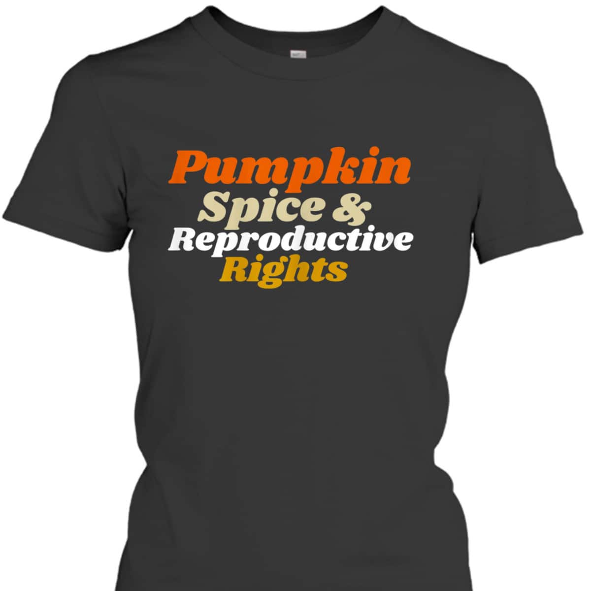 Womens Pumpkin Spice And Reproductive Rights Feminist T-Shirt