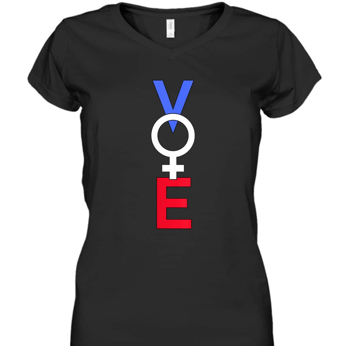 Womens Feminist Vote Red White Blue American Voting Election T-Shirt